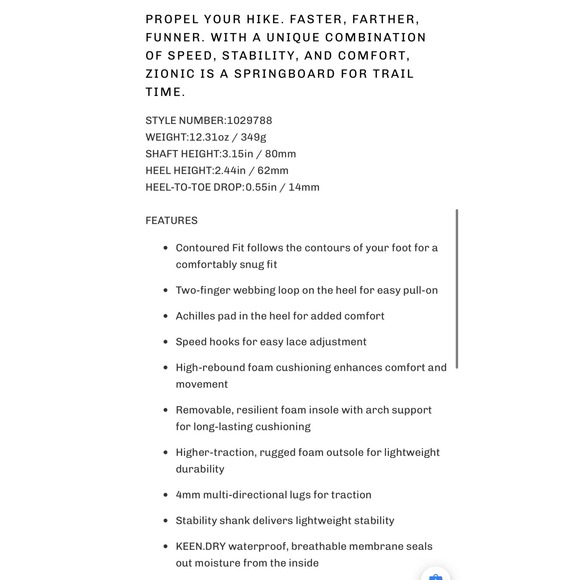 Keen Womens Zionic Waterproof Hiking Boot Warm Taupe Birch 1029788 Size 7.5 NEW - Picture 7 of 11